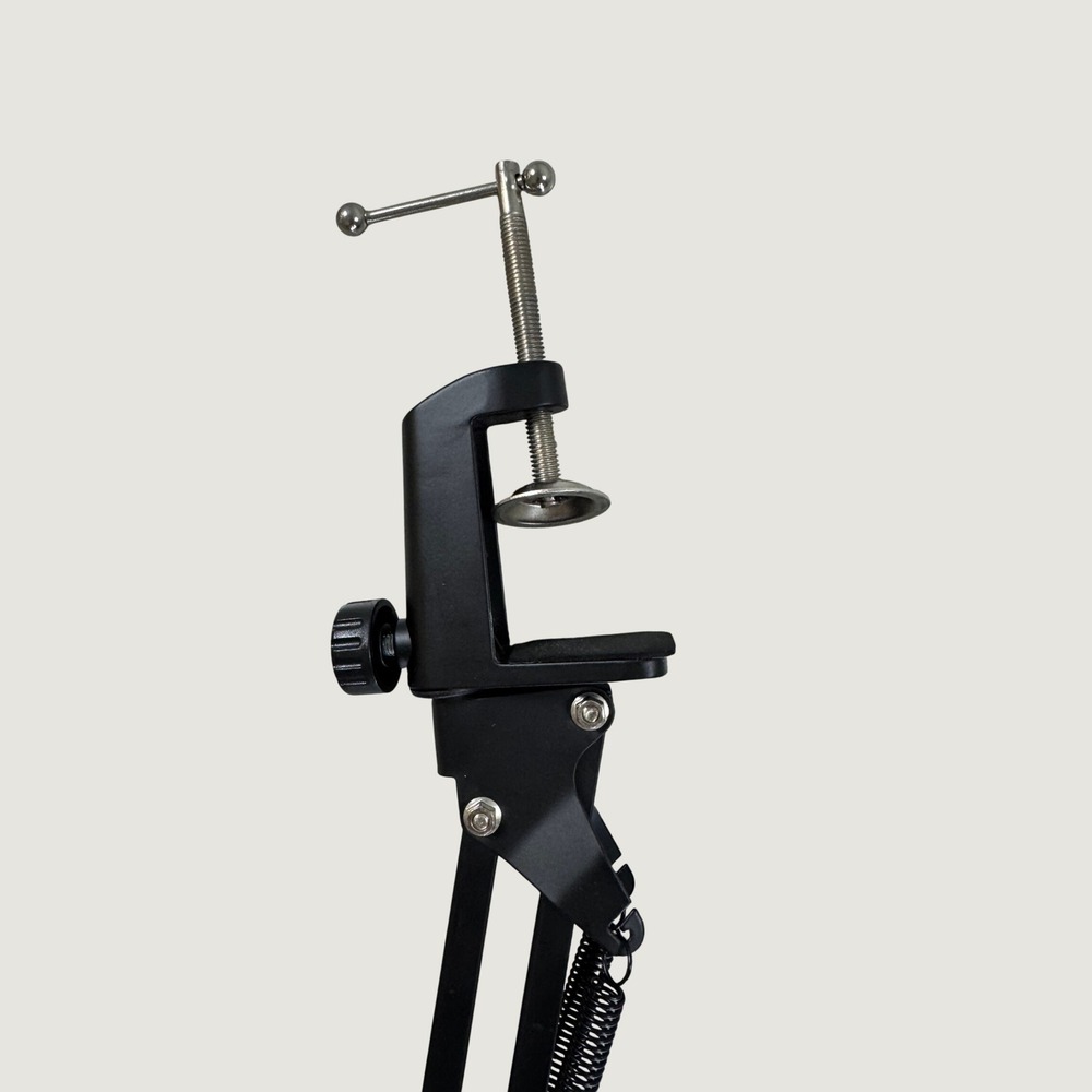 LED Ring Light with Scissor Arm Stand Phone Holder Desktop C-Clamp Mount Black - Picture 4 of 10